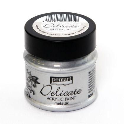 Акрилна боя металик деликатна - сребро - 50мл.