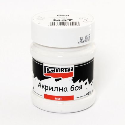 Акрилна боя мат - бял - 230мл.