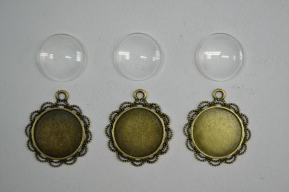 Заготовка за бижу + кабошон - 3+3бр.