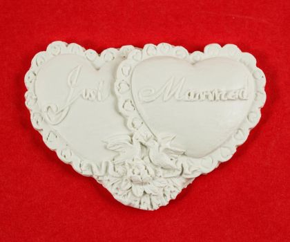Сърца "Just Married" - 5 х 3.5см.