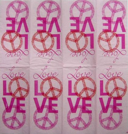 Салфетка 22 х 21.5см.  Love & Peace 051079