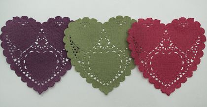 Хартиени дантели - Сърца (микс) - 15бр.