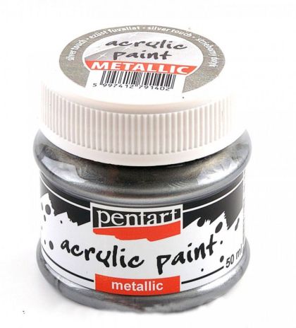 Акрилна боя металик - сребърно докосване - 50мл.