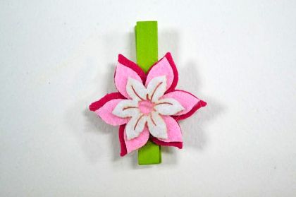 Дървена щипка - Flower 4