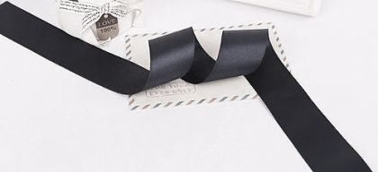 Панделка сатен- Черно - 10м