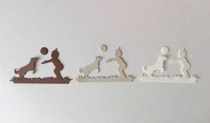 Дете с куче и топка - 3 бр