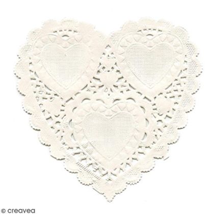 Хартиени дантели - Сърца - 12 бр.