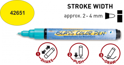 GLASS COLOR PEN - Маркер за стъкло - Жълт