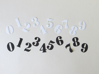 Цифри 0 - 9 - Бяло и черно-  2 комплекта