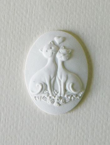 Камеа Влюбени Котки - 3,00 х 4,00 см