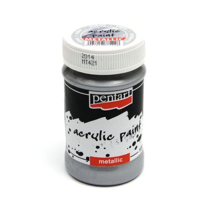 Акрилна боя металик - сребро - 100мл.