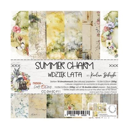 Комплект дизайнерска хартия - SUMMER CHARM - 18 листа