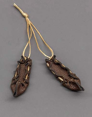 Цървулки - еко кожа- Кафяви -  1 бр.