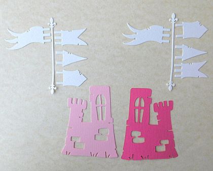 Замъци със знамена - Розови - 12 елемента