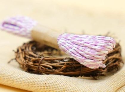Хартиен шнур - лилаво и бяло - 10 м.