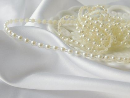 Наниз полусферични перли - Шампанско - 4 мм.-  2.00 м.