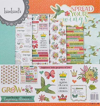 Комплект дизайнерска хартия - Spread Your Wings - 12  листа