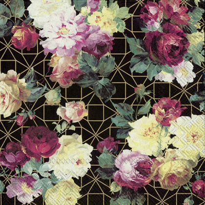 Салфетка VINTAGE ROSE black gold 906479