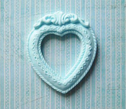 Рамка сърце - светло синьо