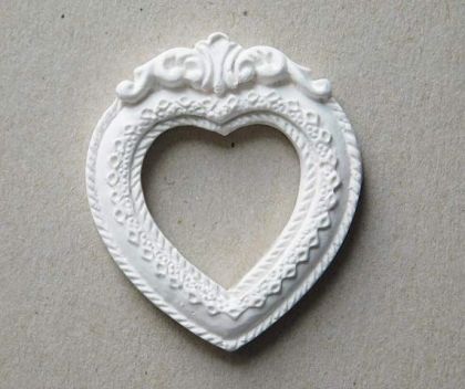 Рамка сърце - бяла