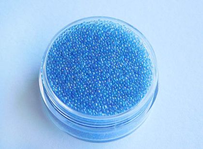Мини перли - Caviar - Синьо прозрачни - 0,6мм - 20 гр.