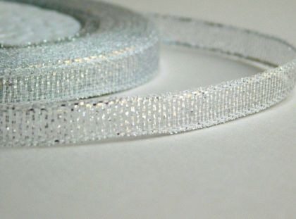 Панделка Ламе - Сребро - 0.60 см - 20м