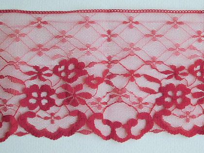 Дантела - Кармин червено -  1 м