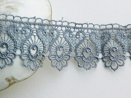 Дантела - Платина сиво -  1 м