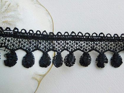Дантела - Черно -  1 м