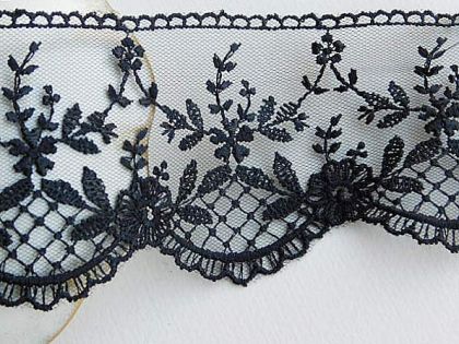 Дантела - Черно -  1 м