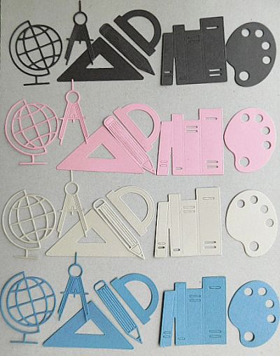 Комплект изрязани елементи - SCHOOL Time - 28 елемента