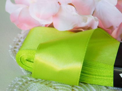 Панделка сатен - Електрик зелено - 10 м.  №90