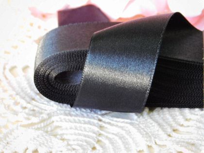 Панделка сатен - Тъмен графит -10 м.  №58