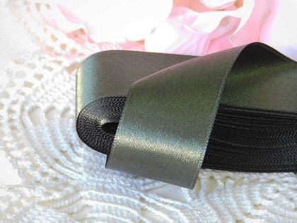 Панделка сатен -  Зелен антрацит - 10м №80