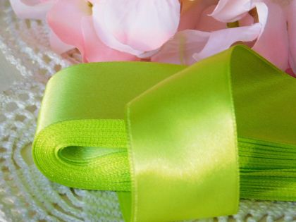 Панделка сатен - Електрик зелено - 10 м.  №90