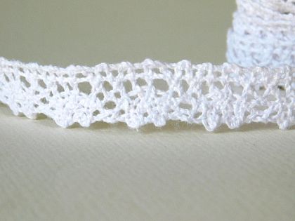 Памучна дантела  - Бяло - 1 м. / 1,50 см