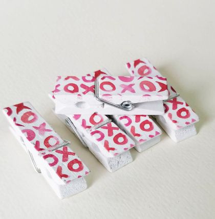 Дървени щипки XOXO- 5 бр