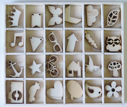 Микс елементи от шперплат - 96 бр.