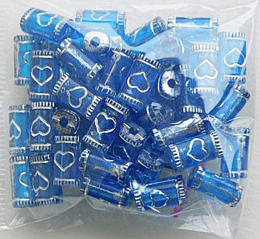 Мъниста - Синьо със сърце  - 20 гр.