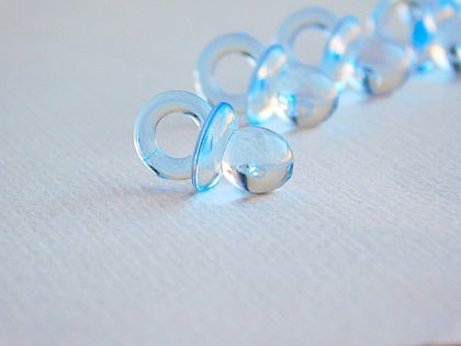 Биберони прозрачни - Синьо - 5 бр