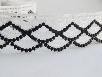 Дантела - Черно и бяло - 1м.