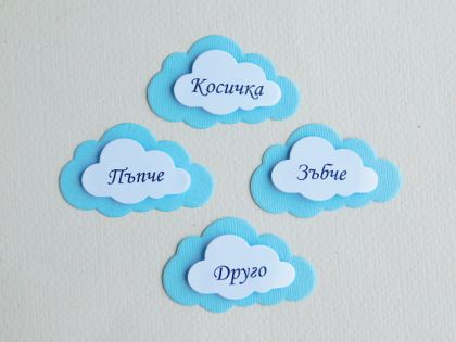 3D стикери  Бебешки съкровища - сини облачета - 4 бр.