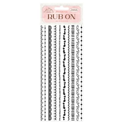 Стикери Rub-on - Create Happiness border Black - 10.00 x 21.00 см