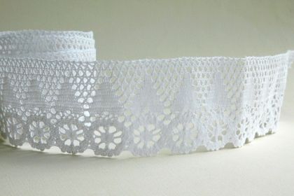 Памучна Дантела - Бяло - 5,50 см / 1м.
