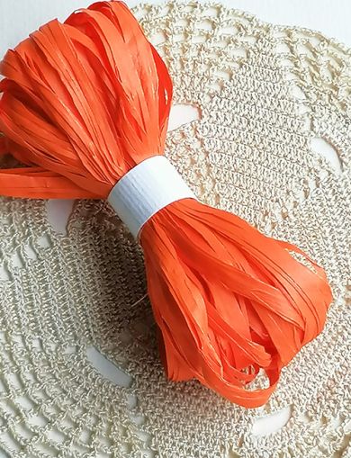 Цветна рафия - Оранжево - 5 м.