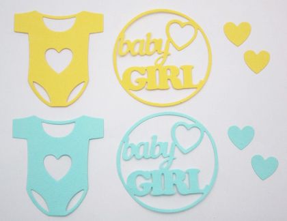Хартиени елементи "Baby girl 2" - 8бр.