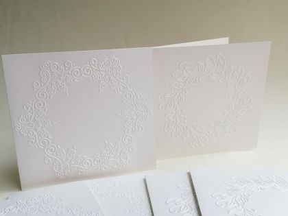 Перлени заготовки за картички - Рамки Бяла перла - 6 бр.