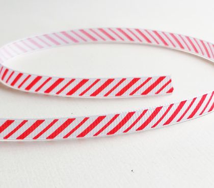 Панделка рипс - Червено райе - 2 м 