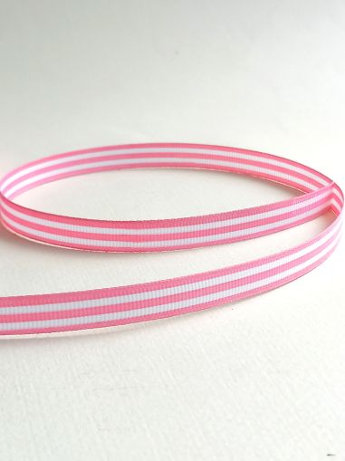 Панделка рипс - Розово райе -  2 м.