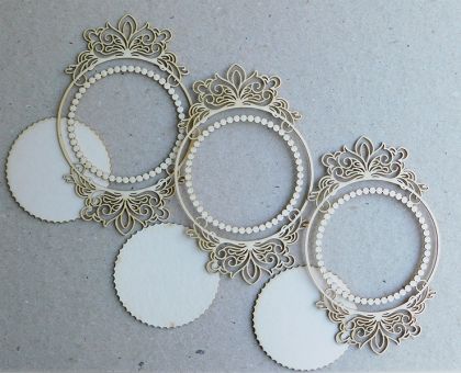 Рамка кръгла с орнаменти -  3 броя